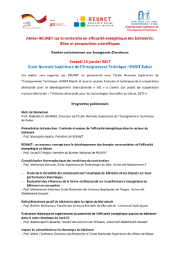 Programme de l`atelier