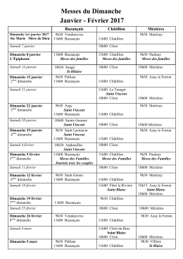 Messes du Dimanche Janvier
