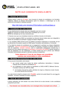 note aux futurs candidats - Mot d`Accueil | www.ll.univ