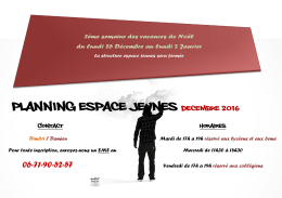 Planning de la 2&egrave;me semaine de No&euml;l
