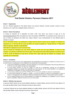 Trail Sainte Victoire, Parcours C&eacute;zanne 2017