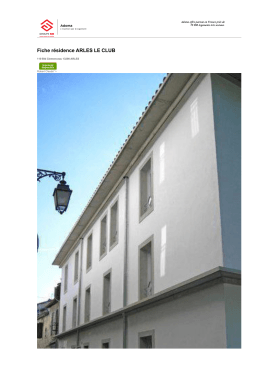 Fiche r&eacute;sidence ARLES LE CLUB
