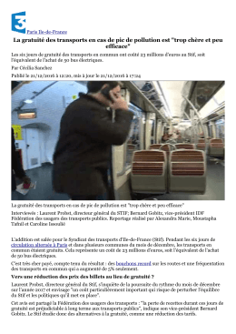 La gratuité des transports en cas de pic de pollution est "trop