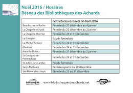 dates de fermeture de nos biblioth&egrave;ques pour les vacances de No&euml;l