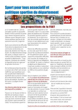 Flash info special politique du departement - La FSGT Val