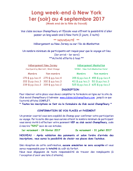 Long week-end &agrave; - Club social Champfleury