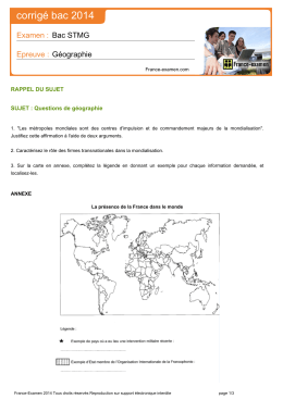 Questions de g&eacute;ographie