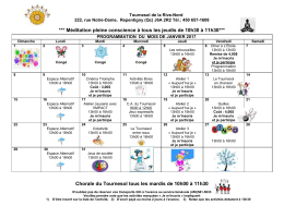 Horaire de Janvier 2017 - Le Tournesol de la Rive-Nord