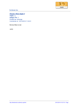 Forum: Hors Sujet - The Blender Clan
