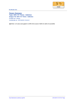 Forum: Concours - The Blender Clan