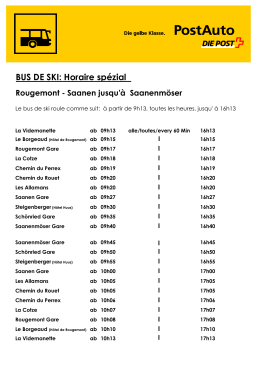 Horaire Rougemont - Saanen