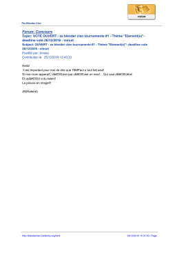 Forum: Concours - The Blender Clan