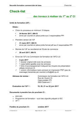 Check-list CI 2 - AFCI-JU