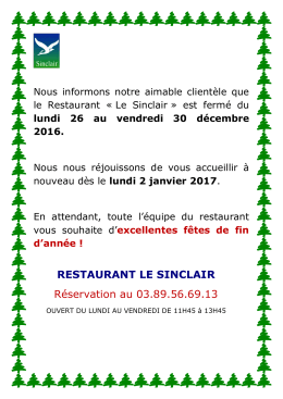 Menu du jour