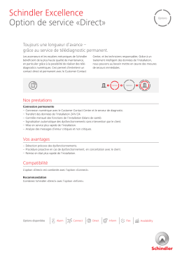 Schindler Excellence Option de service «Direct»