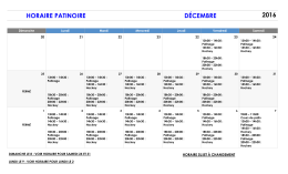 HORAIRE PATINOIRE DÉCEMBRE 2016