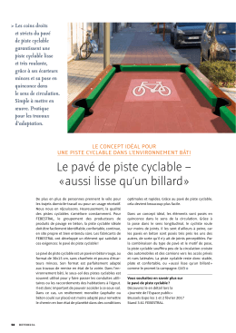 Le pav&eacute; de piste cyclable &ndash; &laquo; aussi lisse qu`un billard