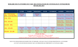 Horaire de la patinoire du Parc des Fondateurs de Stoneham