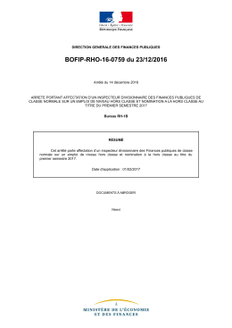 BOFIP-RHO-16-0759 du 23/12/2016 : Arr&ecirc;t&eacute; du 14 d&eacute;cembre 2016