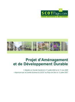 Projet d`Aménagement et de Développement Durable