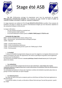 Stage &eacute;t&eacute; ASB