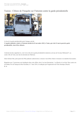 Tunisie : Clôture de l?enquête sur l?attentat contre la