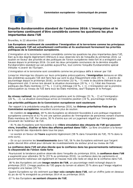 Enquête Eurobaromètre standard de l`automne 2016: L