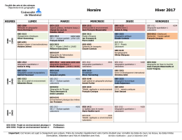Horaire Hiver 2017