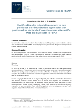 Modification des orientations relatives aux politiques de