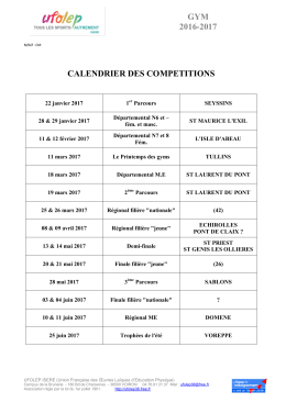 Comp&eacute;titions 2016-2017
