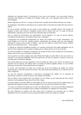Témoins du travail de l`Association - an