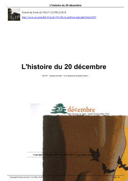 L`histoire du 20 d&eacute;cembre