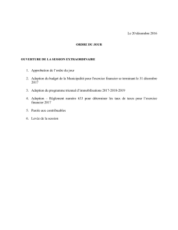 Projet d`ordre du jour de l`assemblée extraordinaire du - Val