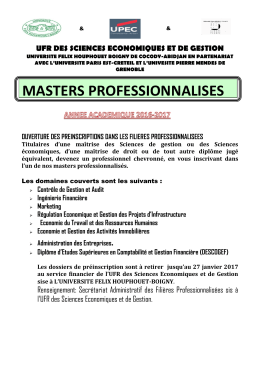 masters professionnalises