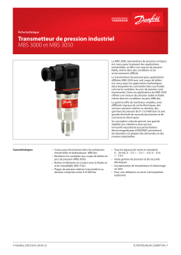 Transmetteur de pression industriel MBS 3000 et MBS 3050