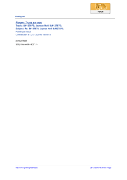 Forum: Trucs en vrac