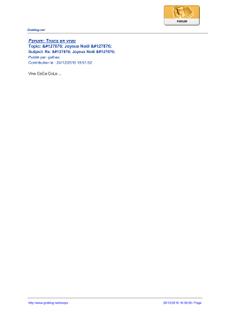 Forum: Trucs en vrac