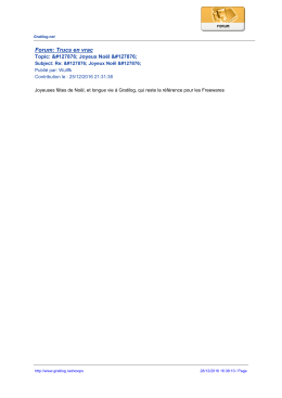Forum: Trucs en vrac