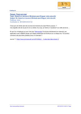 Forum: Trucs en vrac