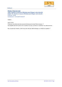 Forum: Trucs en vrac