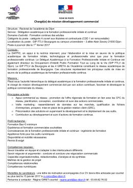 fiche de poste charg&eacute; de mission developpement commercial