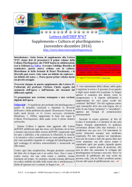 Cultura et plurilinguismo - observatoireplurilinguisme.eu