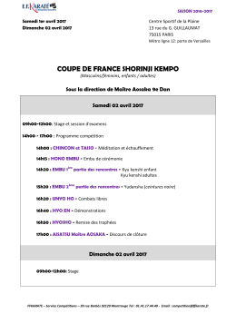 COUPE DE FRANCE SHORINJI KEMPO