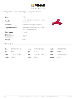 Vimar Product Sheet