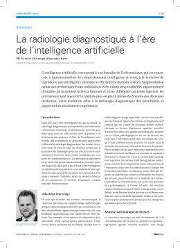 La radiologie diagnostique à l`ère de l`intelligence artificielle