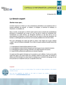 Le témoin expert