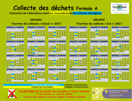 Collecte des déchets Formule A - Communauté de communes du