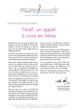 No&euml;l, un appel &agrave; vivre en fr&egrave;res
