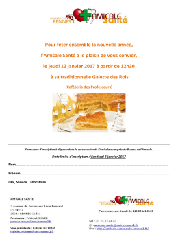 Formulaire d`inscription à la Galette des Rois