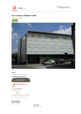 Fiche r&eacute;sidence EPERNAY PUPIN